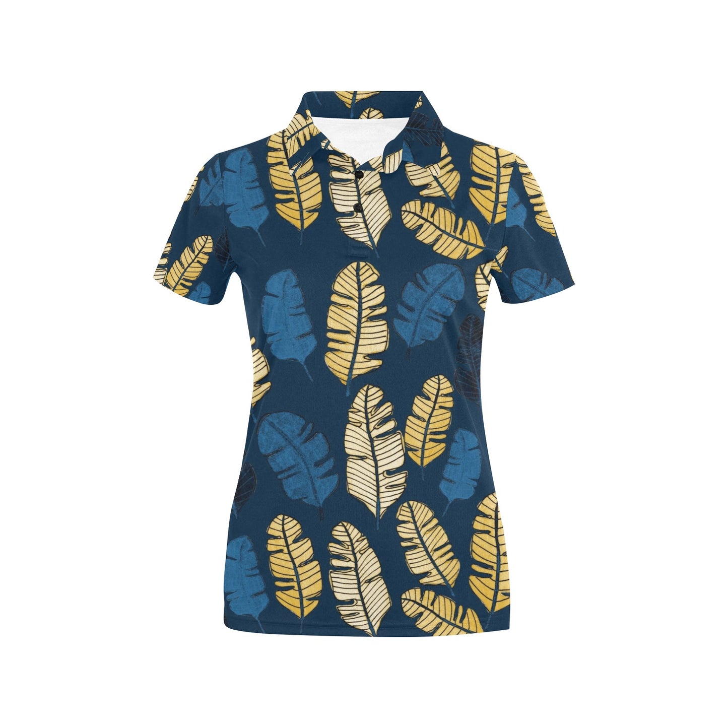 Banana Leaf Pattern Print Design BL09 Women's Polo Shirt