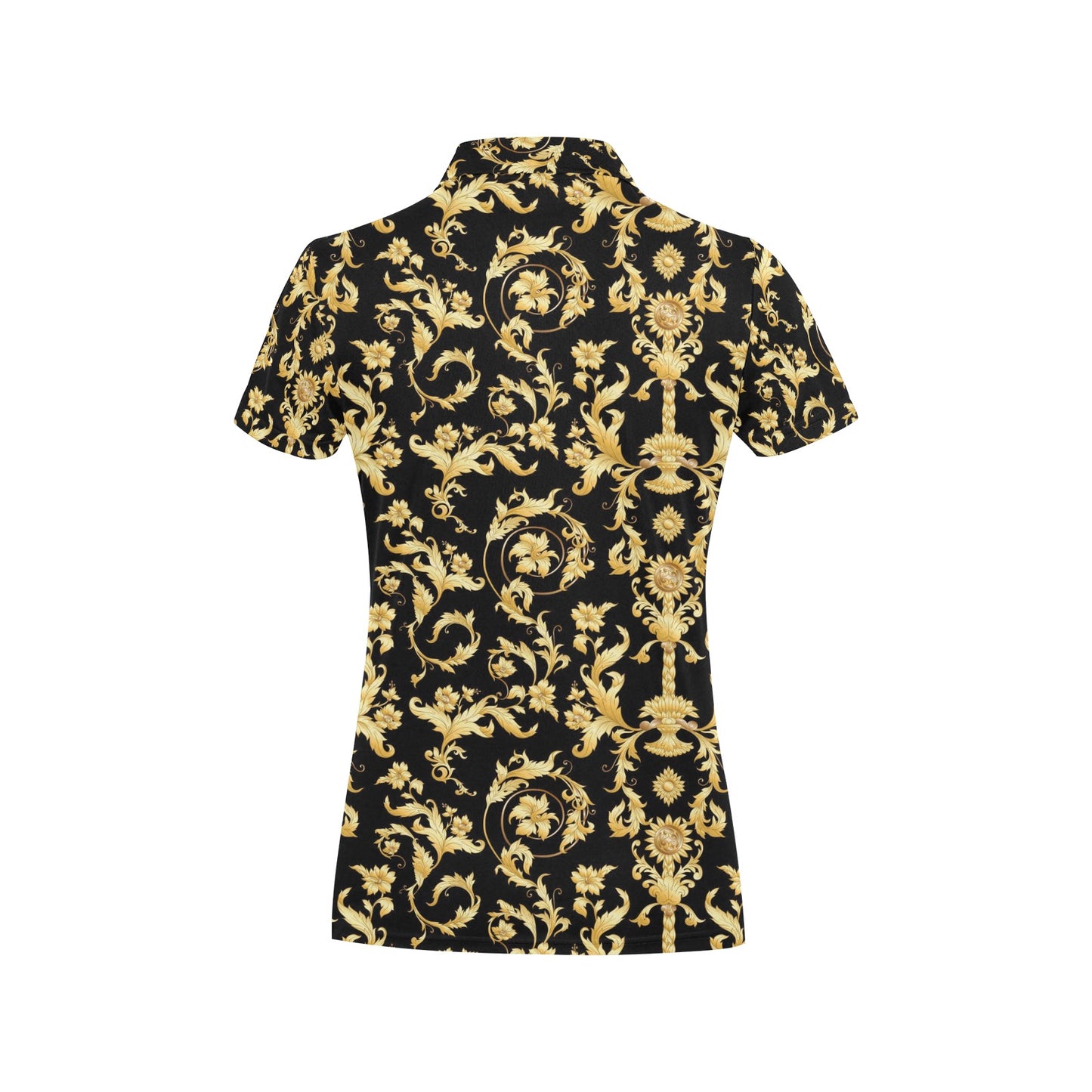 Baroque Golden Pattern Print Design 04 Women's Polo Shirt