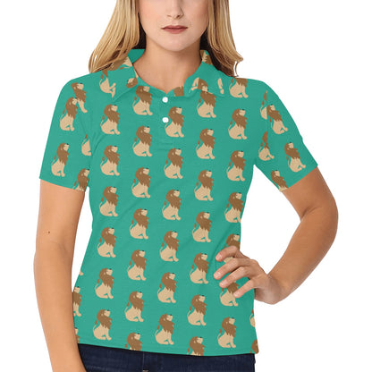 Lion Pattern Print Design 02 Women's Polo Shirt