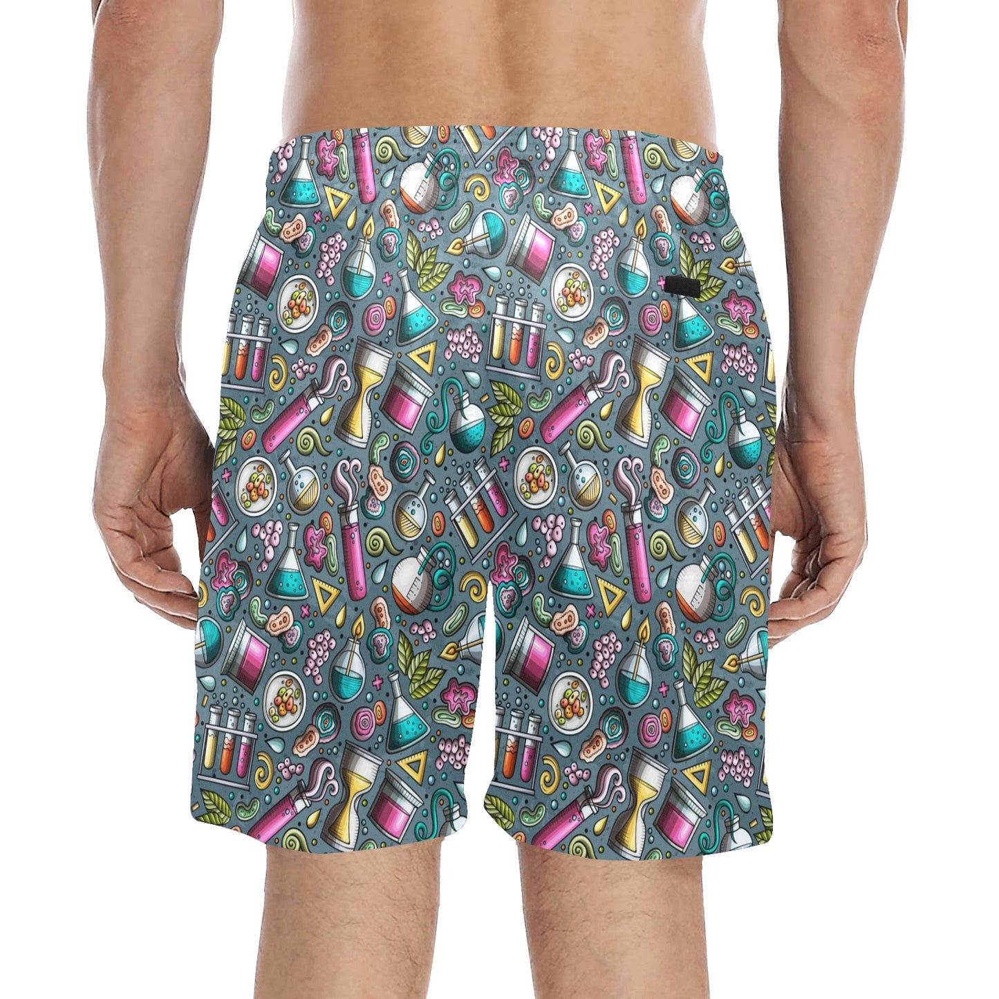 Science Print Design LKS304 Men's Swim Trunks Beach Shorts