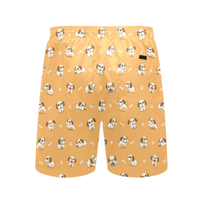 Shih Tzu Print Design LKS304 Men's Swim Trunks Beach Shorts