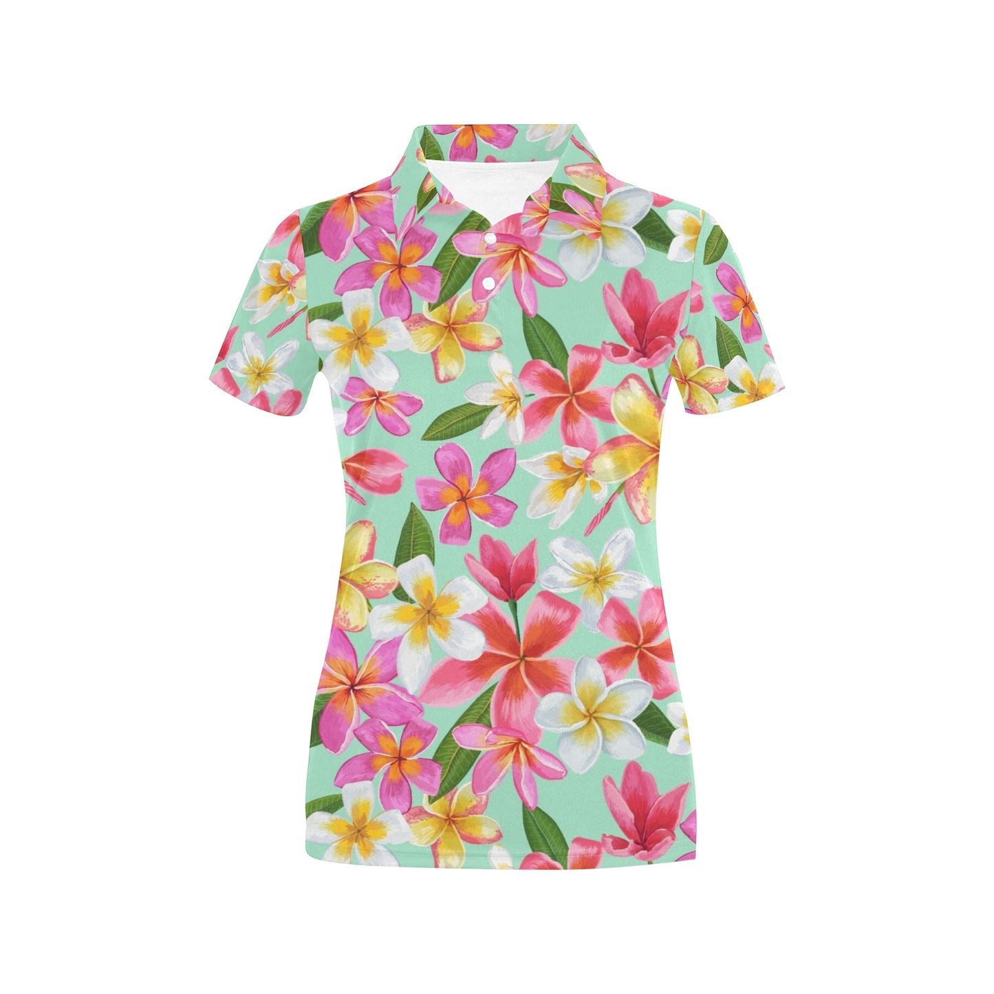 Plumeria Pattern Print Design PM014 Women's Polo Shirt