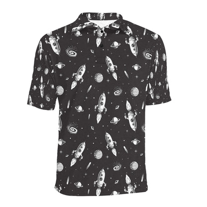 Space Rocket Print Design LKS303 Men Polo Shirt