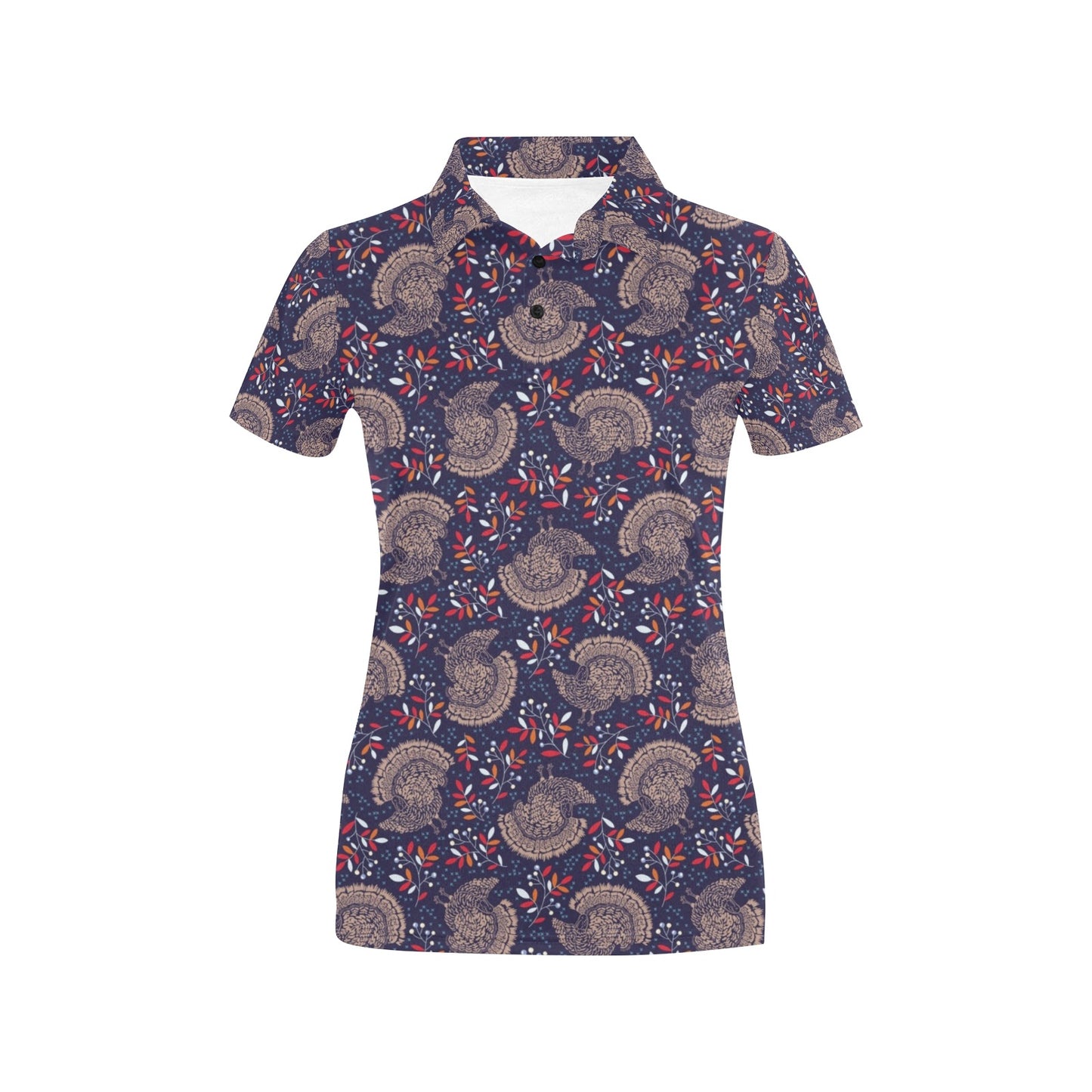 Turkey Print Design LKS401 Women's Polo Shirt