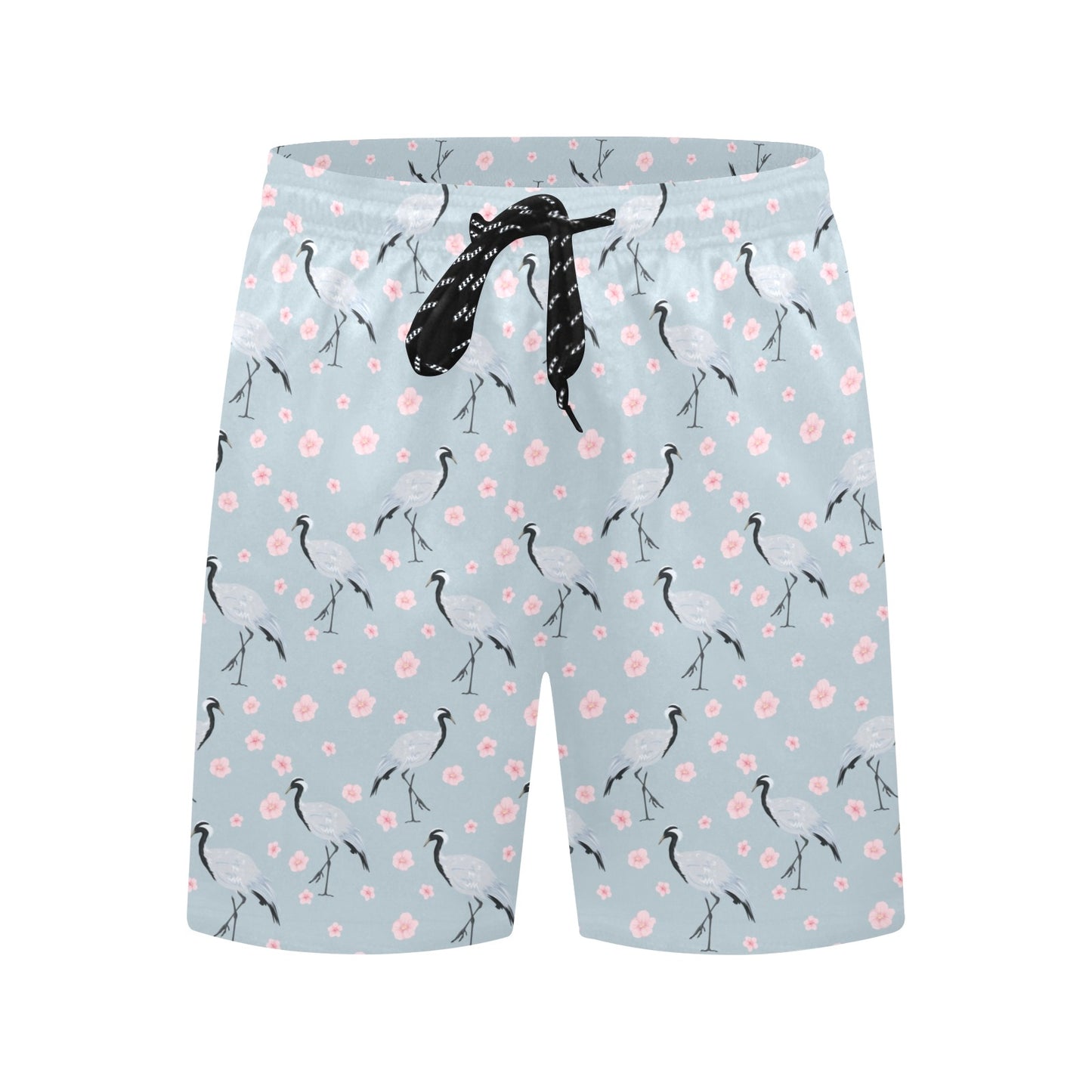 Sakura Bird Print Design LKS304 Men's Swim Trunks Beach Shorts