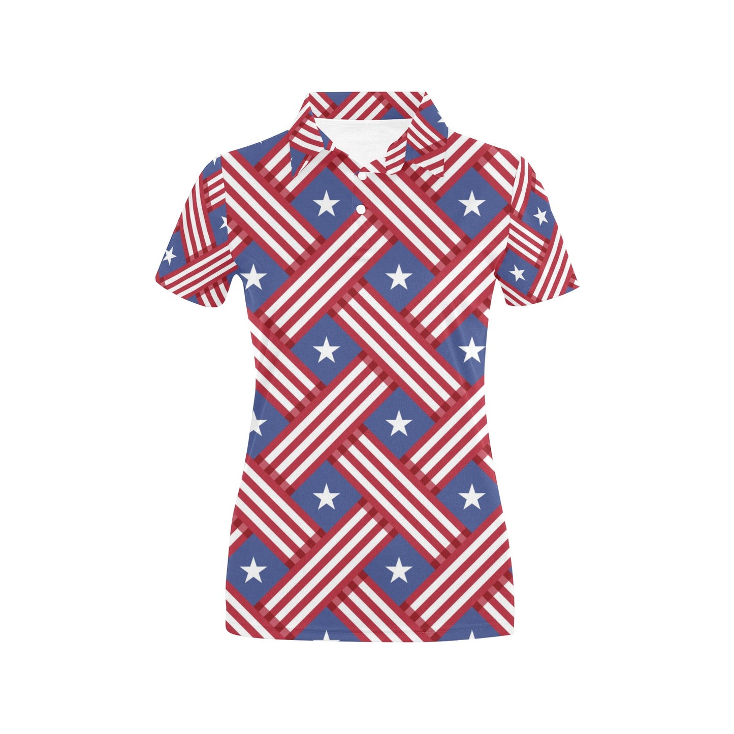 American flag Pattern Women's Polo Shirt