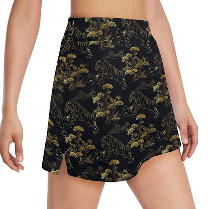 Tiger Japan Style Print Design LKS305 17" Golf & Pickleball Skort with Pockets