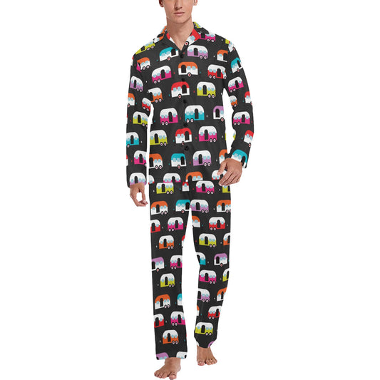 Camper Caravan Pattern Men's Long Pajama Set