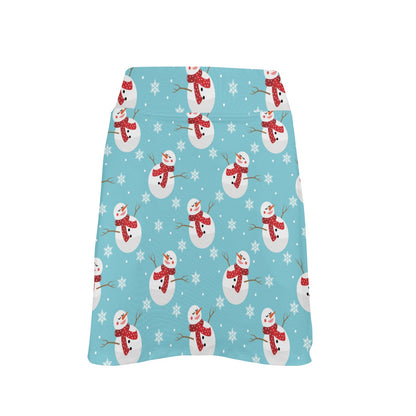 Snowman Print Design LKS304 17" Golf & Pickleball Skort with Pockets