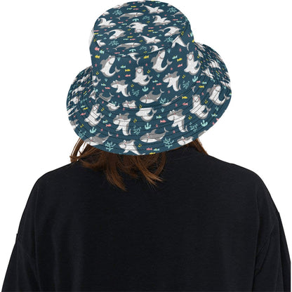 Shark Print Design LKS307 Unisex Bucket Hat