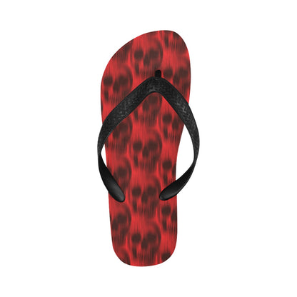 Skull Red Print Design LKS306 Flip Flops