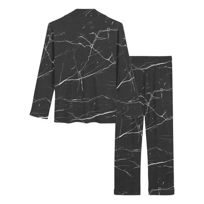 Marble Pattern Print Design 04 Women's Long Pajama Set