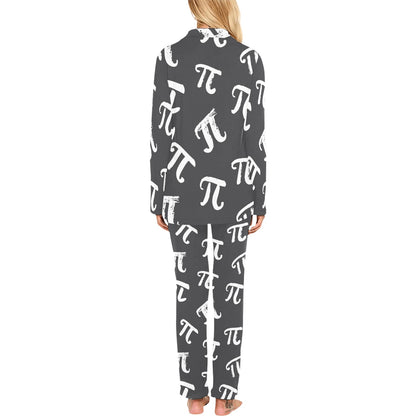 Pi Day Pattern Print Design A02 Women's Long Pajama Set