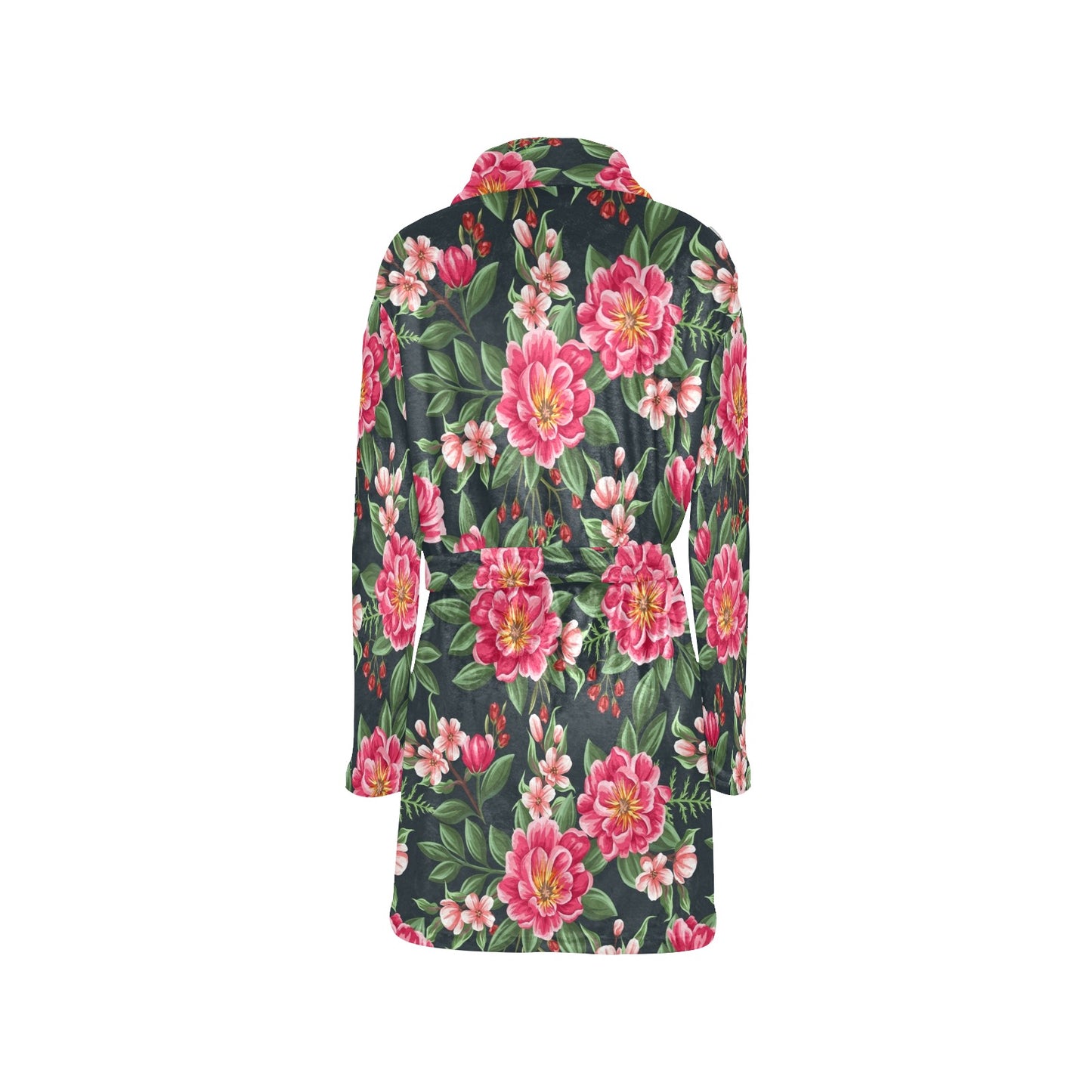Summer Floral Pattern Print Design SF06 Women's Fleece Robe