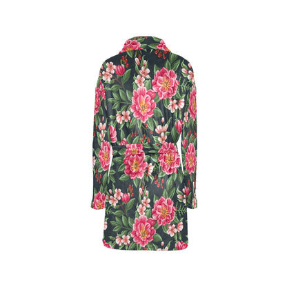 Summer Floral Pattern Print Design SF06 Women's Fleece Robe
