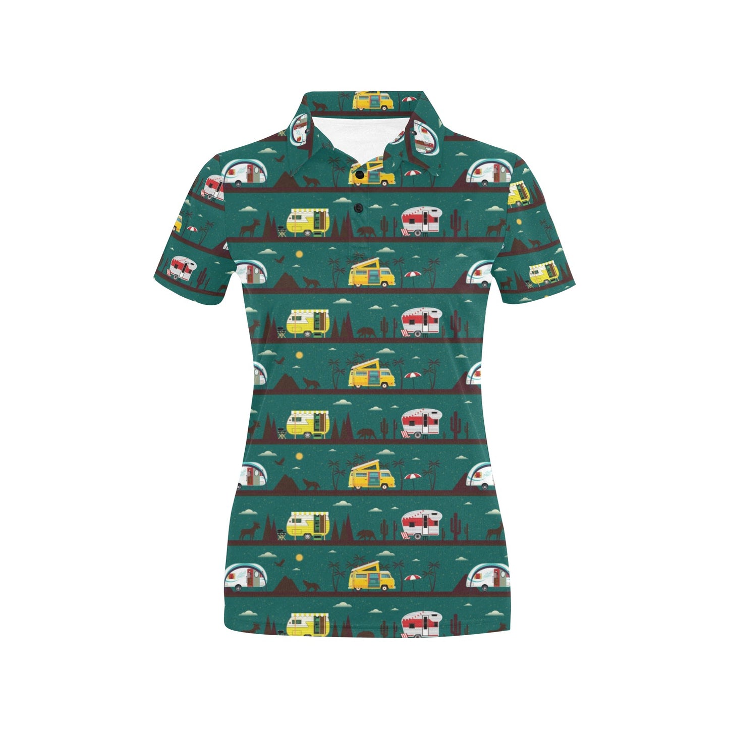 Camper Pattern Print Design 05 Women's Polo Shirt