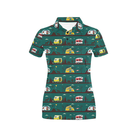 Camper Pattern Print Design 05 Women's Polo Shirt
