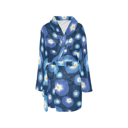 Morning Glory Pattern Print Design 02 Women's Fleece Robe