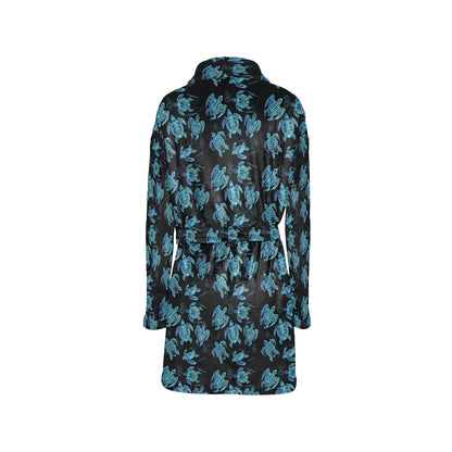 Tribal Turtle Polynesian Themed Design Women's Fleece Robe