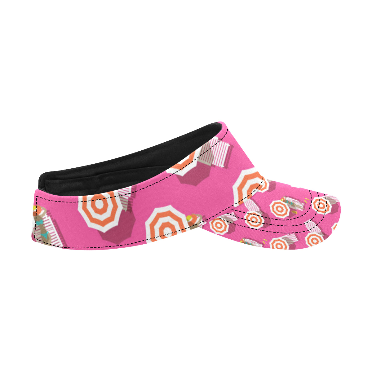 Beach Top View Umbrella Theme Unisex Sun Visor