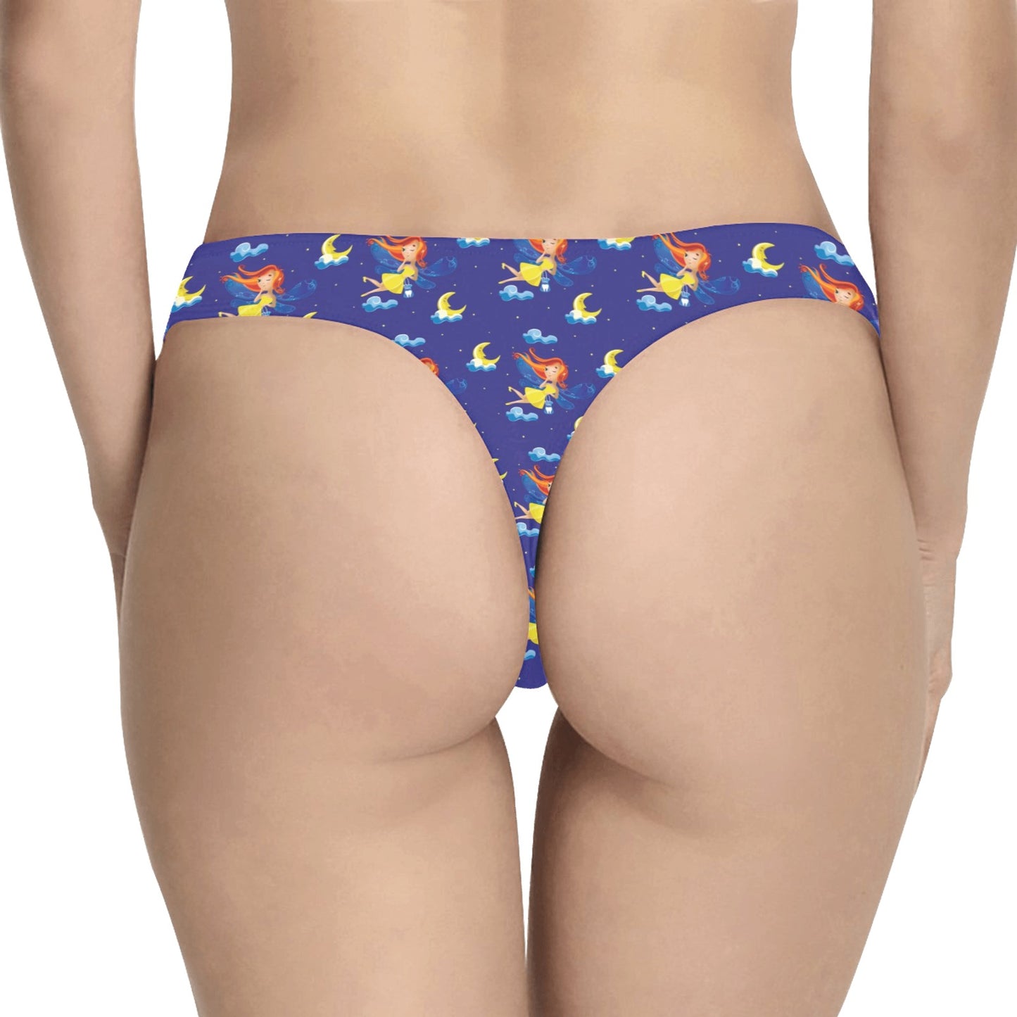 Fairy with Moon Print Pattern Women's Thongs