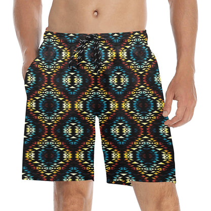 Tribal Pattern Print Design LKS309 Men's Swim Trunks Beach Shorts