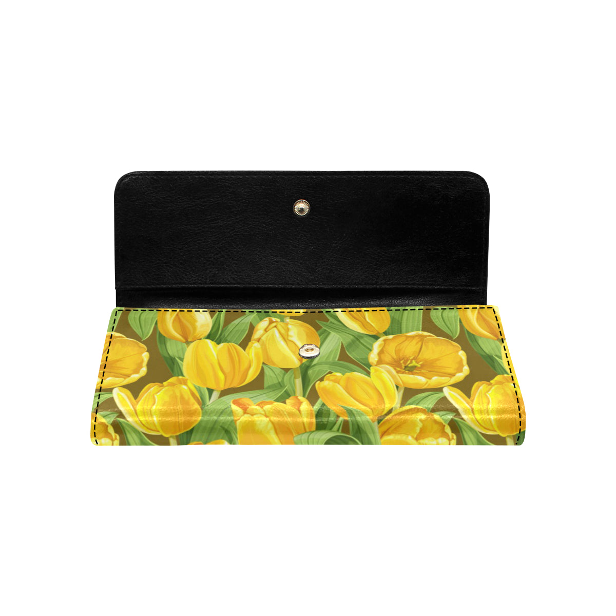 Tulip Yellow Pattern Print Design TP010 Women's Trifold Wallet