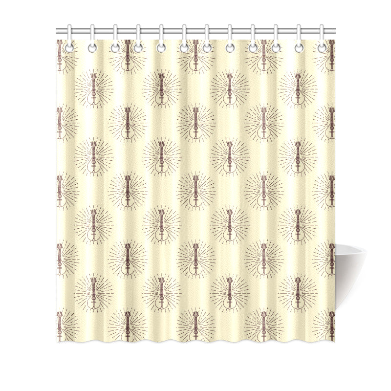 Mandolin Pattern Print Design 02 Shower Curtain
