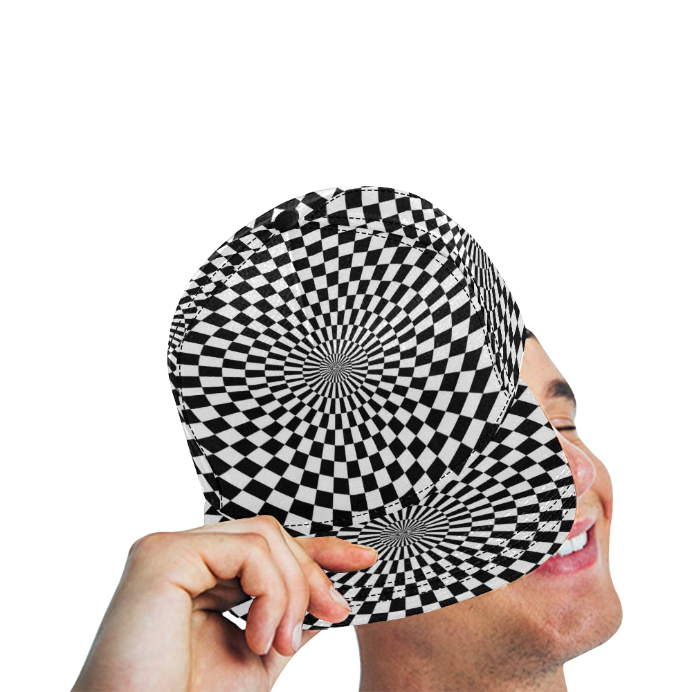 Checkered Flag Optical illusion Snapback Cap