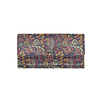 Bohemian Pattern Print Design 08 Women's Trifold Wallet