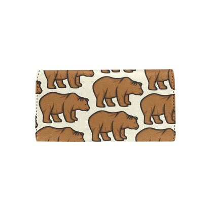 Bear Pattern Print Design BE05 Women's Trifold Wallet