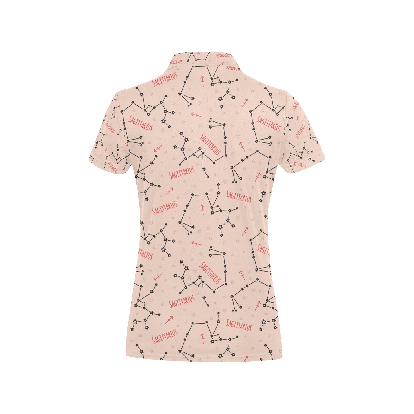 Sagittarius Star Print Design LKS302 Women's Polo Shirt