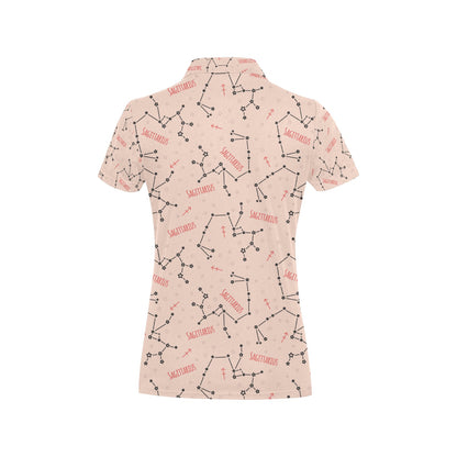 Sagittarius Star Print Design LKS302 Women's Polo Shirt
