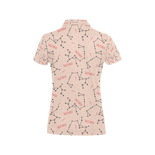 Sagittarius Star Print Design LKS302 Women's Polo Shirt