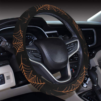 Spider Web Print Design LKS306 Steering Wheel Cover with Elastic Edge