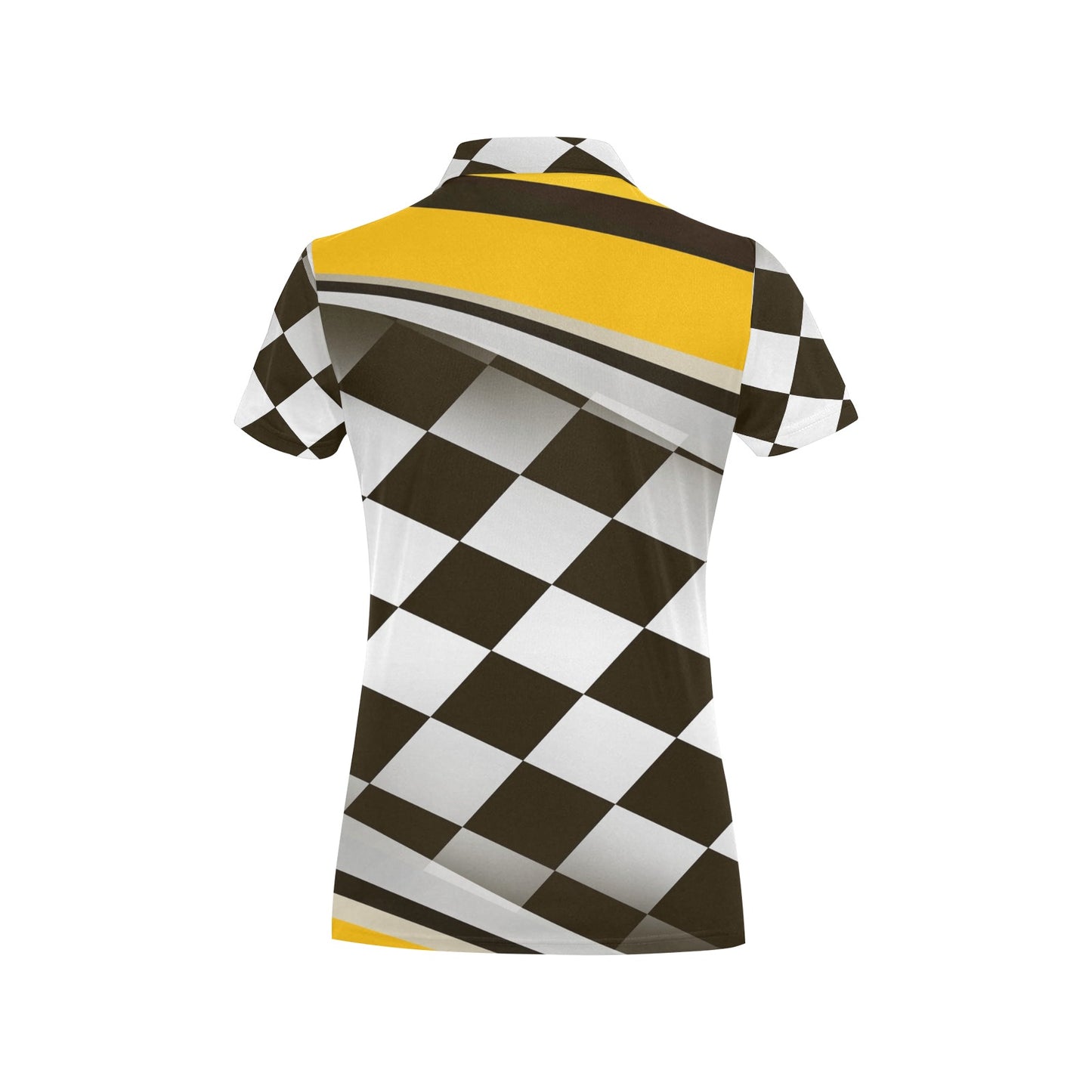 Checkered Flag Racing Style Women's Polo Shirt
