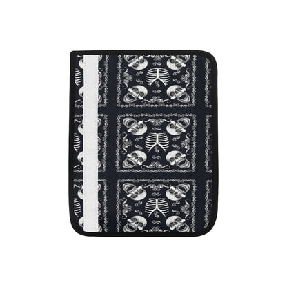 Bandana Skull Black White Print Design LKS306 Car Seat Belt Cover