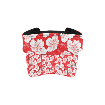 Flower Hawaiian Hibiscus Red Background Print Unisex Sun Visor