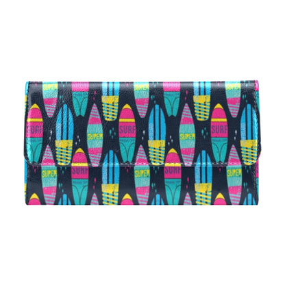 Surfboard Colorful Print Design LKS302 Women's Trifold Wallet