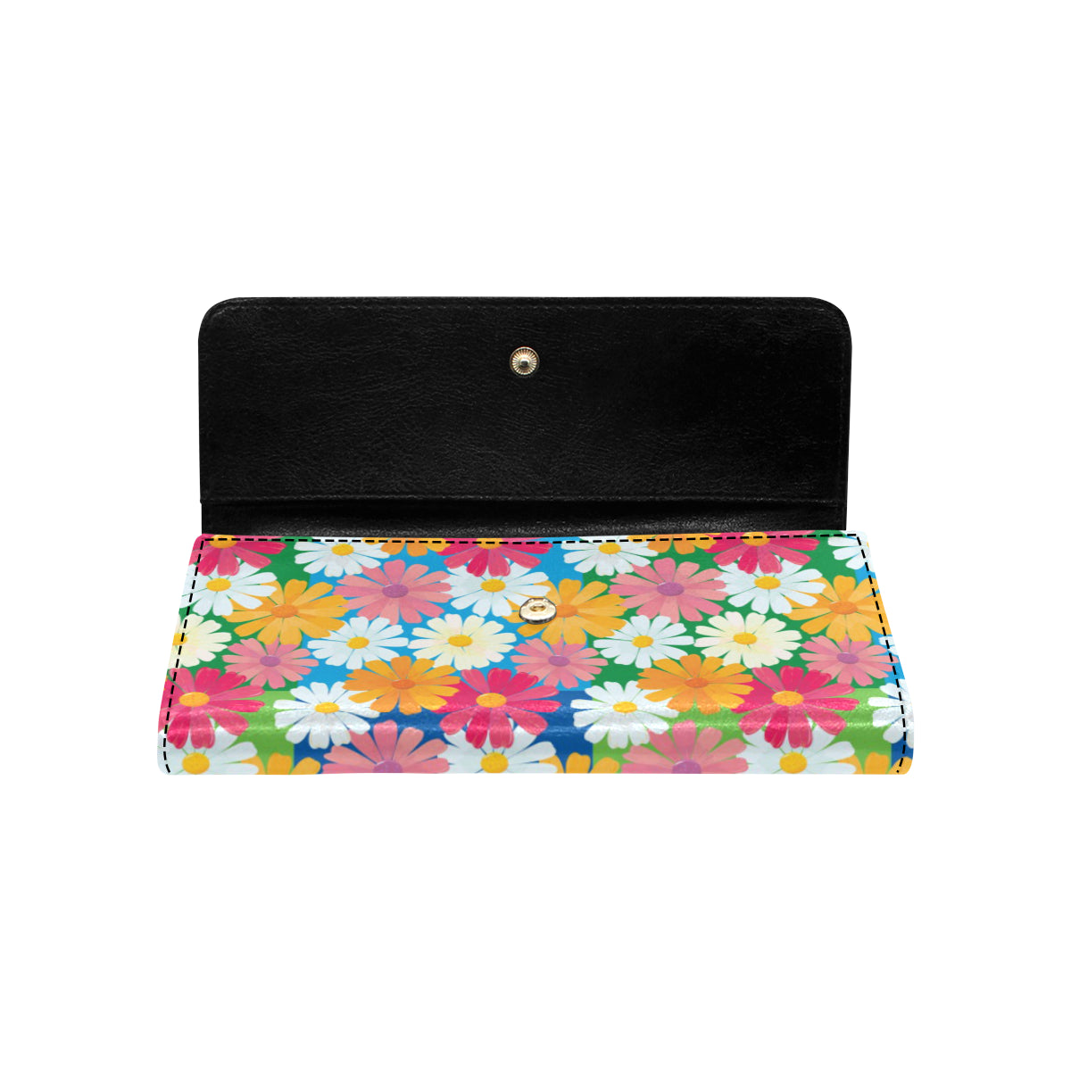 Daisy Pattern Print Design DS05 Women's Trifold Wallet