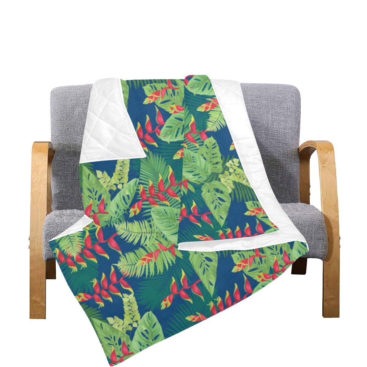 Heliconia Pattern Print Design HL08 Premium Quilt