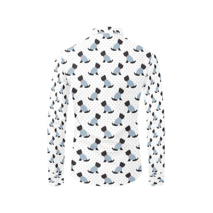 Scottish Terriers Print Design LKS3013 Men's Long Sleeve Dress Shirt