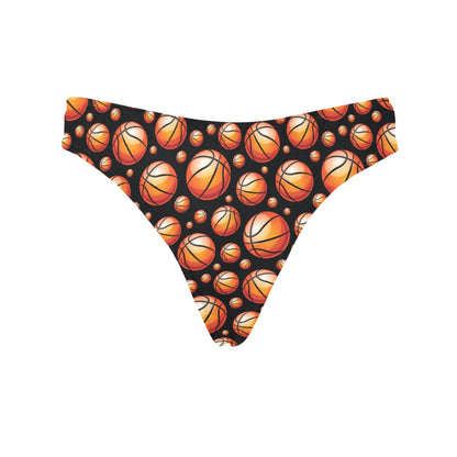 Basketball Black Background Pattern Women's Thongs