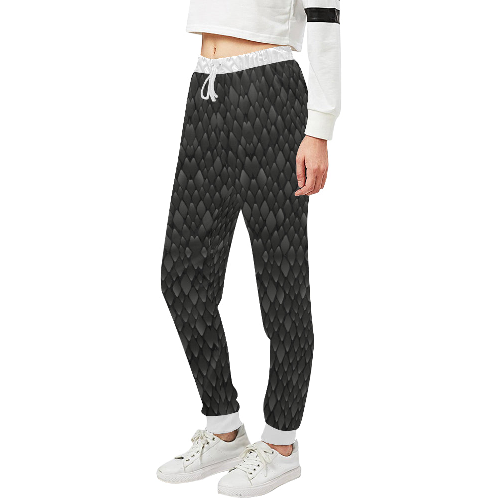 Snake Skin Black Print Unisex Sweatpants