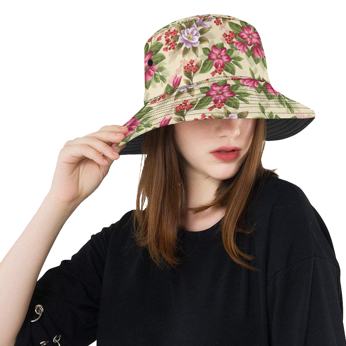 Summer Floral Pattern Print Design SF08 Unisex Bucket Hat