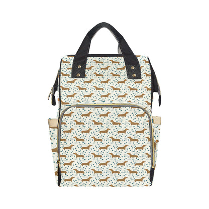Dachshund Pattern Print Design 01 Diaper Bag Backpack