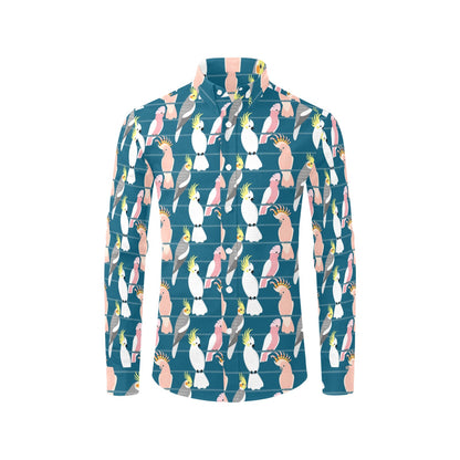 Cockatoo Print Design LKS401 Men's Long Sleeve Dress Shirt