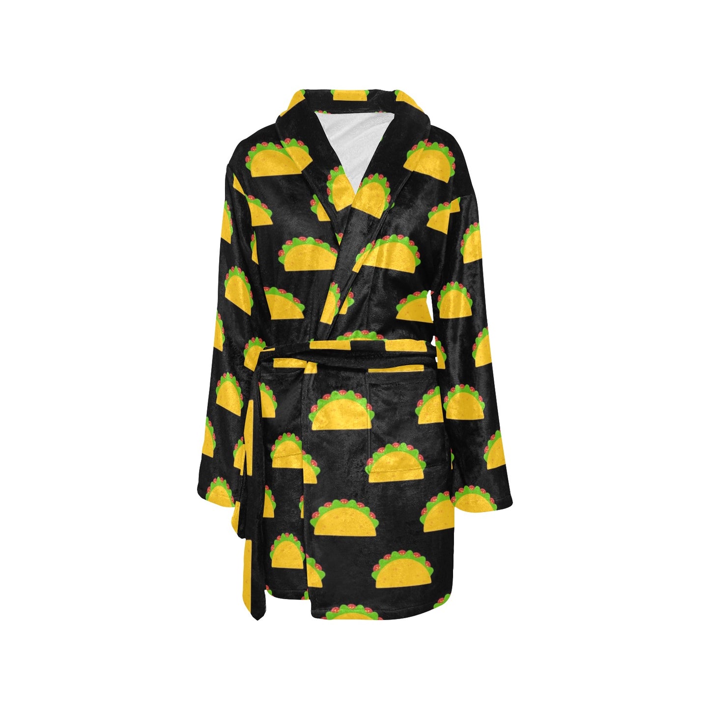 Taco Pattern Print Design TC06 Women's Fleece Robe