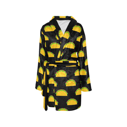 Taco Pattern Print Design TC06 Women's Fleece Robe
