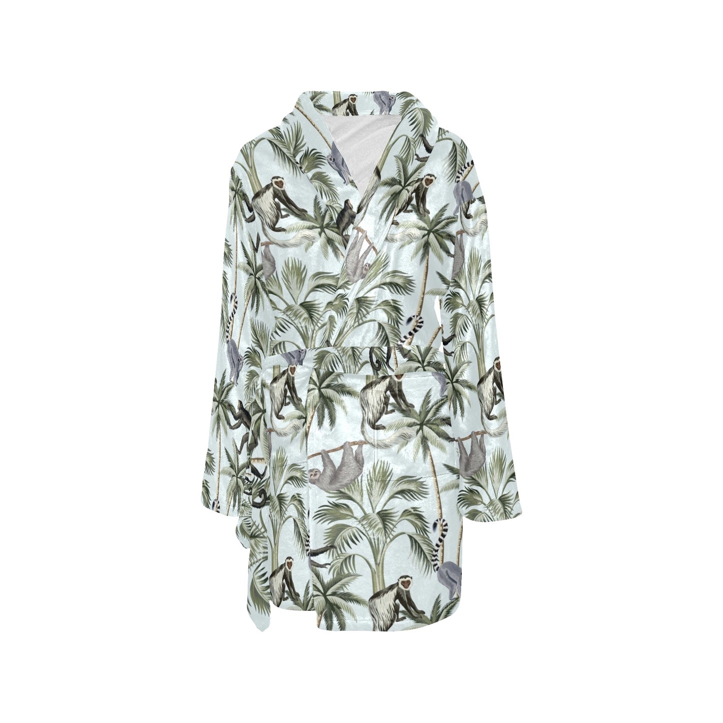 Rainforest Pattern Print Design RF04 Women's Fleece Robe